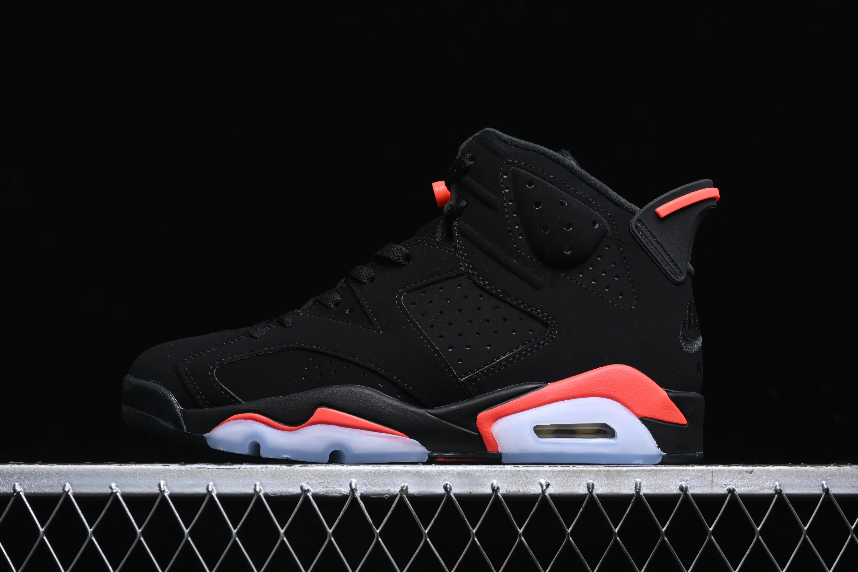 All categories Air Jordan Jordan series basketball shoes Air Jordan 6 F version Air Jordan 6 "Infrared" AJ6 Joe 6 black infrared 3M reflective basketball men's shoes 384664-060